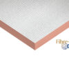 Textured gray fabric corner with a pink border and the Fibre-free Core logo on a white background.