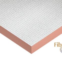 Textured gray fabric corner with a pink border and the Fibre-free Core logo on a white background.